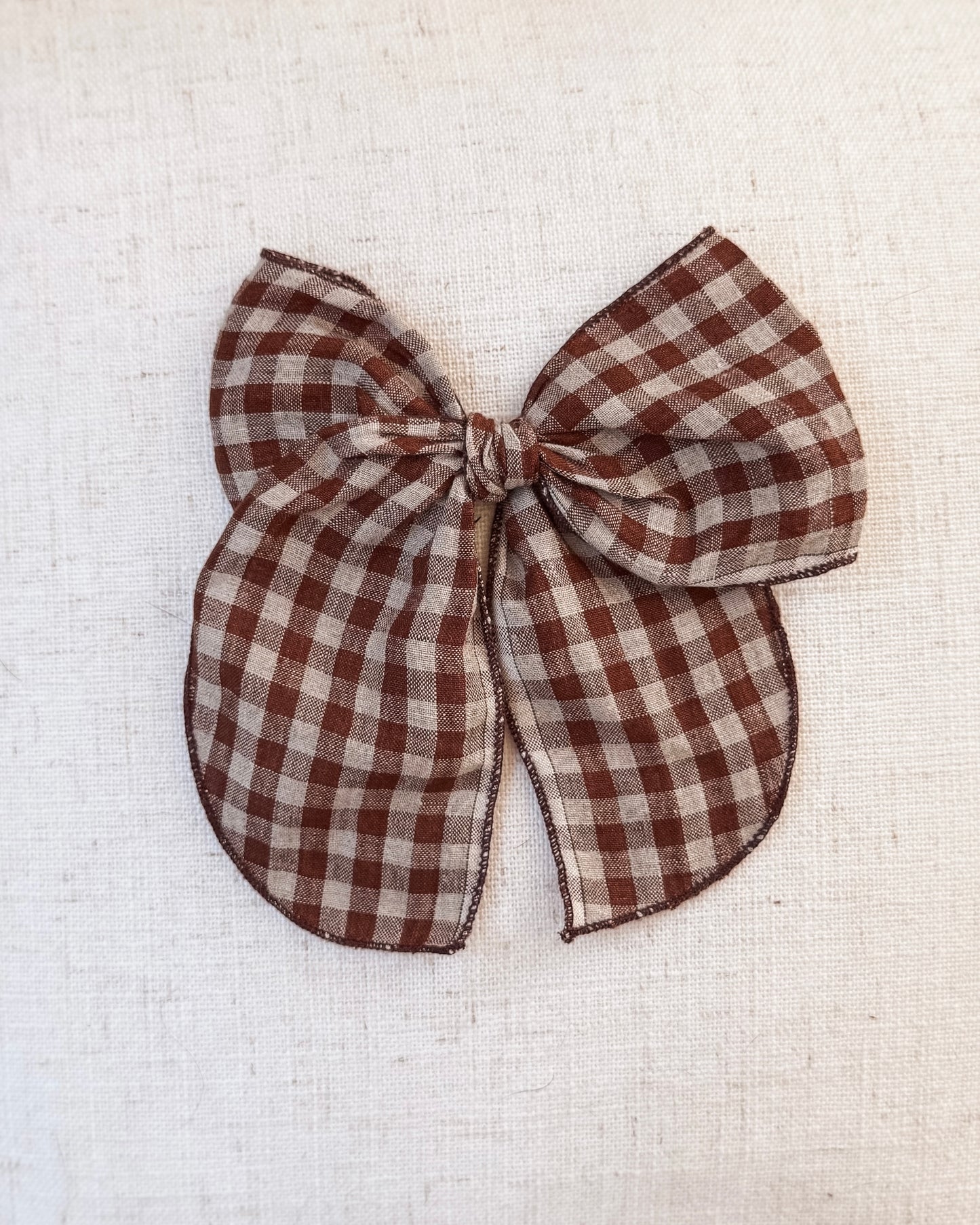 Chestnut gingham / fable / large clip