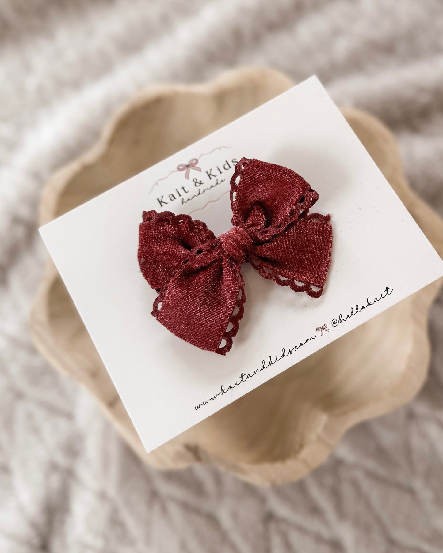 Cranberry scalloped velvet