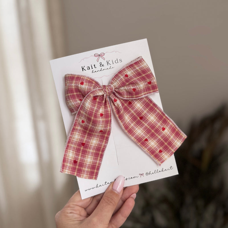 vintage plaid hearts ♡ large