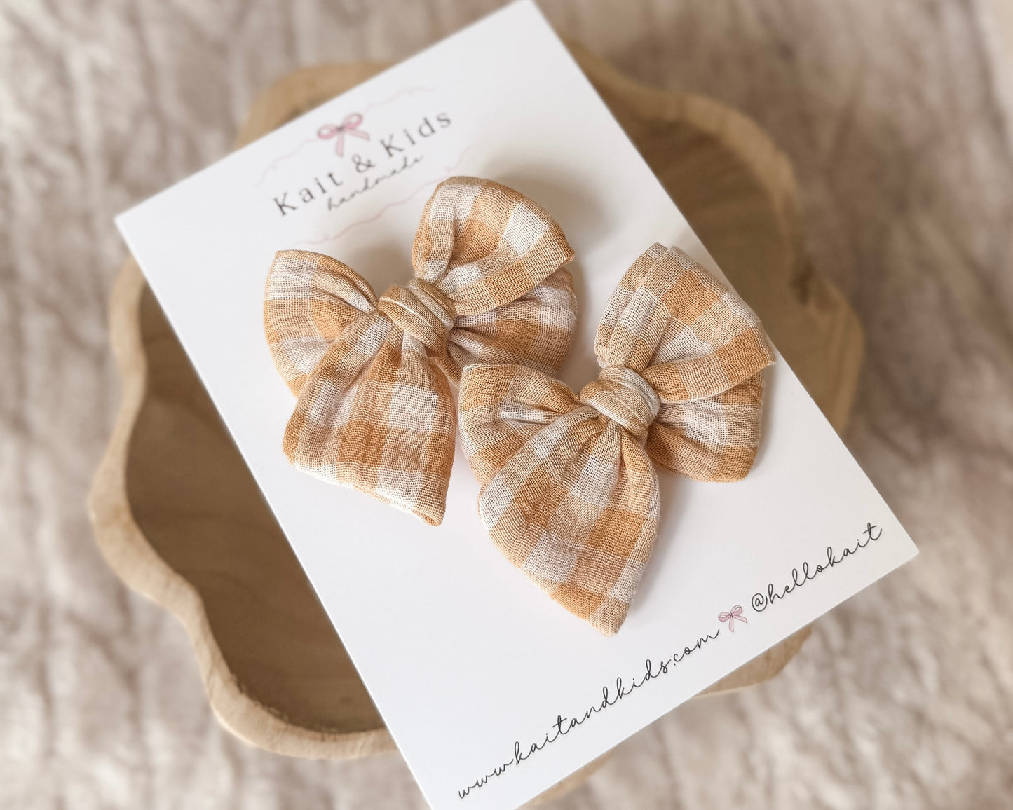 Honey yellow gingham / piggy set