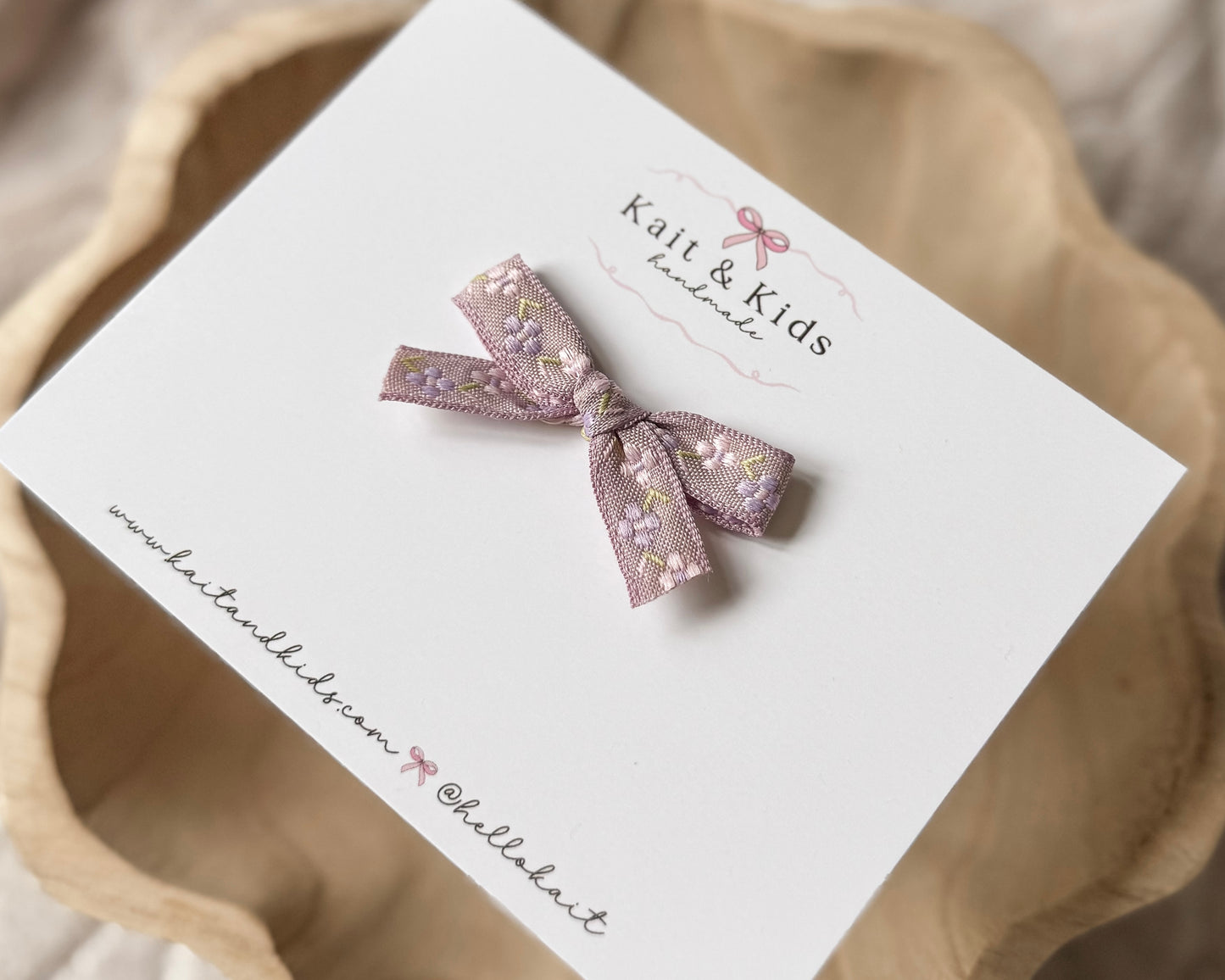Skinny lavender embroidered floral / single or piggy set