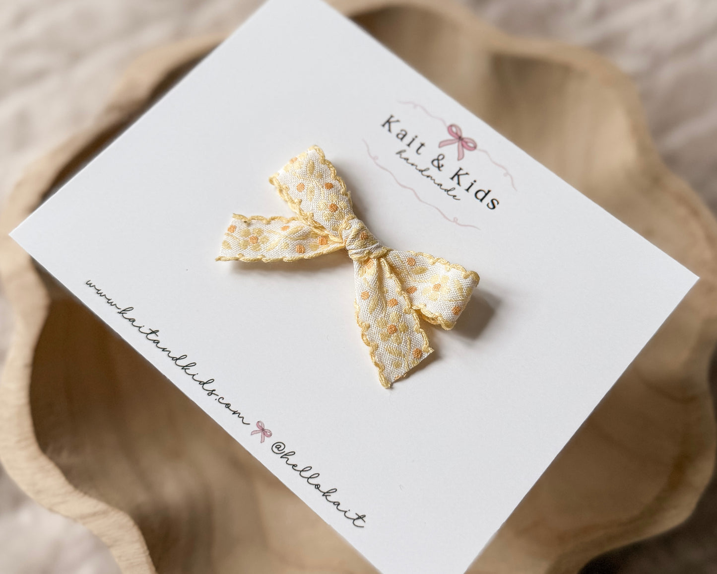 butter yellow jacquard floral/ single or piggy set
