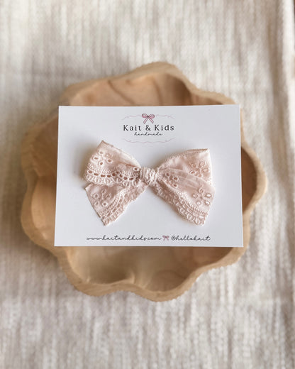 Lightest pink lace / mini / headband / clip / piggy set