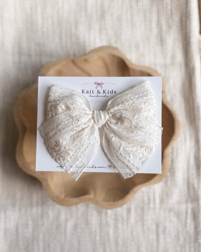 Ivory lace / headband / clip /