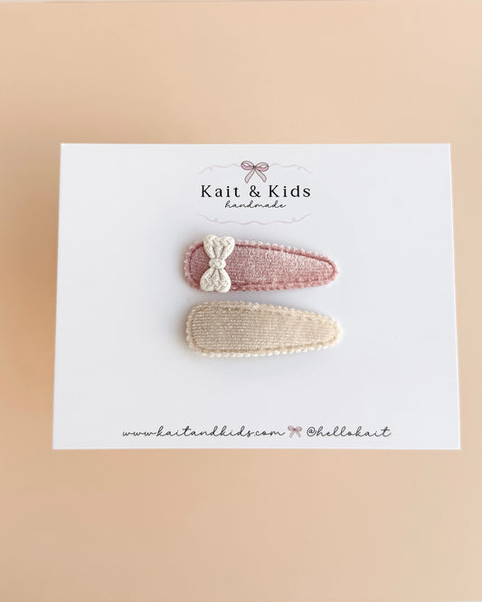 Mini bow ✿ snap clip set