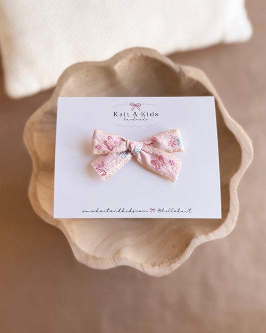 Skinny pink butterfly ✿ headband / clip / piggy set