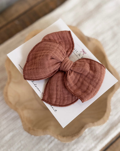 Nutmeg muslin / fable / headband / clip