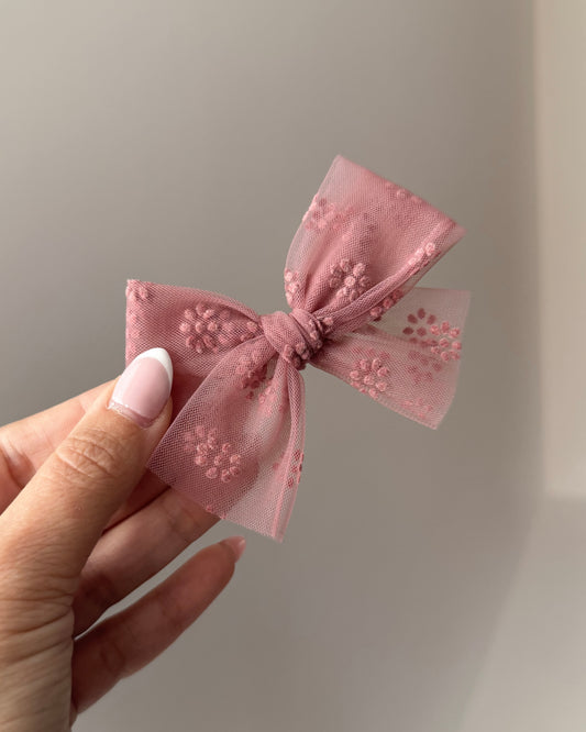 mauve flocking floral / mini classic