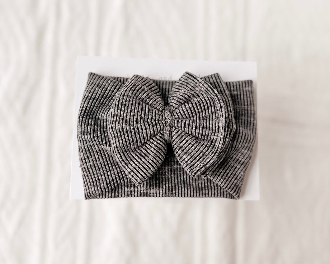 Muted black ribbed *headwrap*