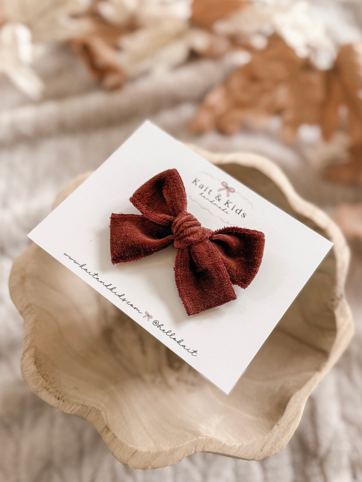 Deep brick red velvet / mini classic