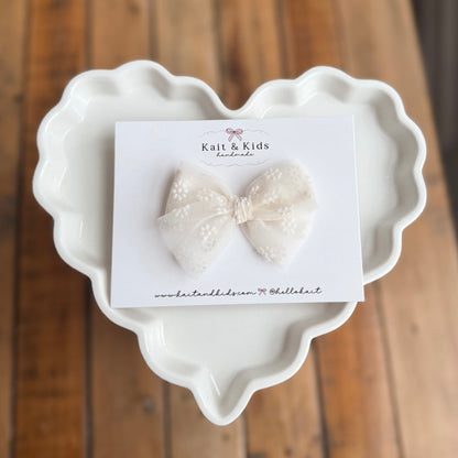 ♡ Flocking floral cream ♡ headband /  clip / piggy set