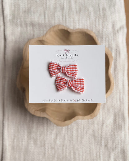 Pumpkin micro gingham / piggy set