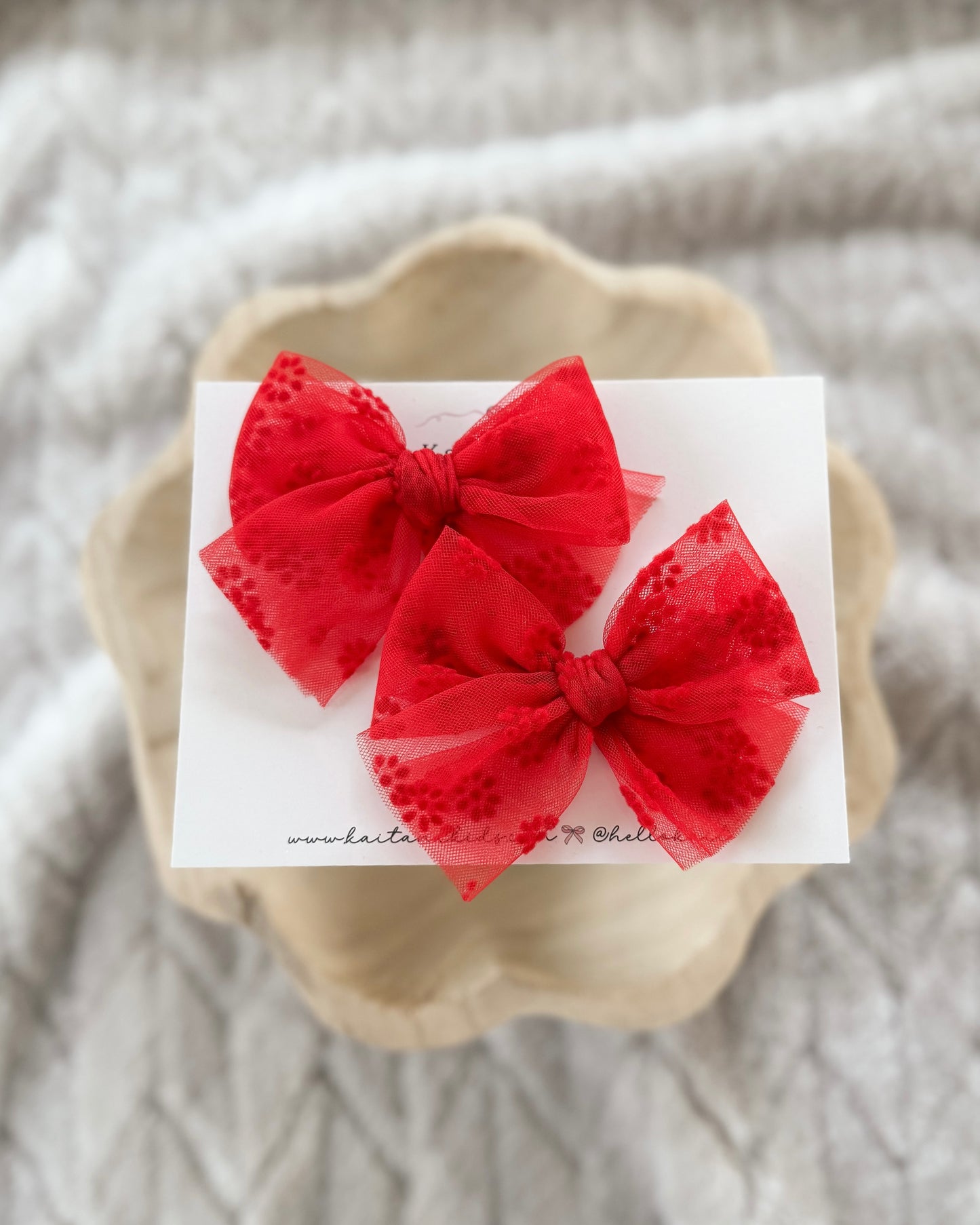 flocking floral *Christmas red*