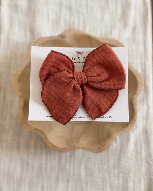 Pumpkin spice muslin / fable / headband / clip