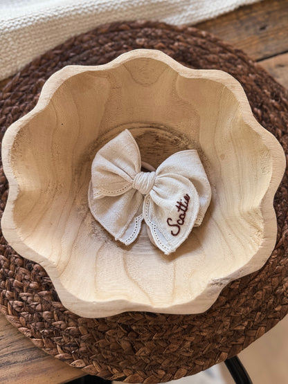 scalloped custom name embroidery ✿ headband / clip