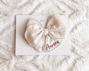 Personalized christmas name bow