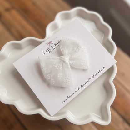 ♡ Flocking floral white ♡ headband / clip / piggy set