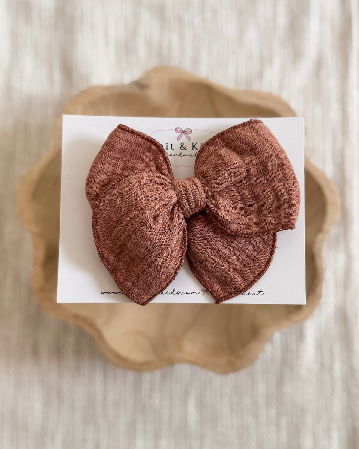 Nutmeg muslin / fable / headband / clip