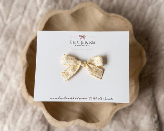 butter yellow jacquard floral/ single or piggy set