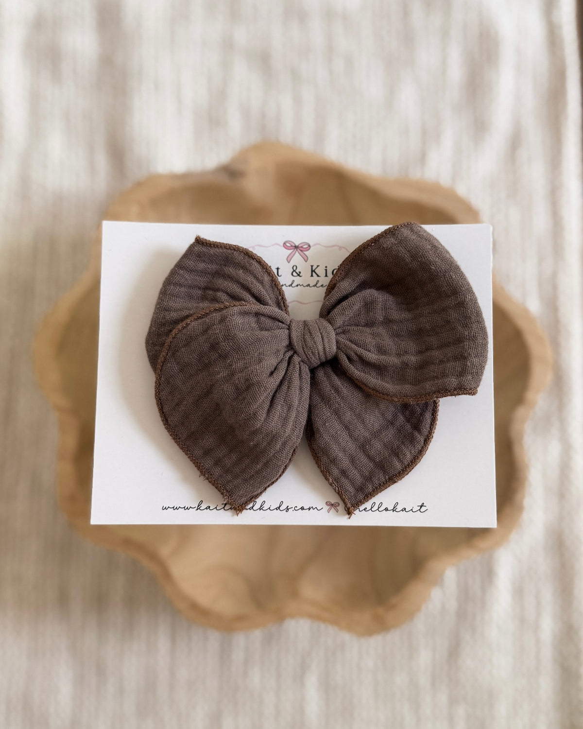 Cocoa muslin / fable / headband / clip