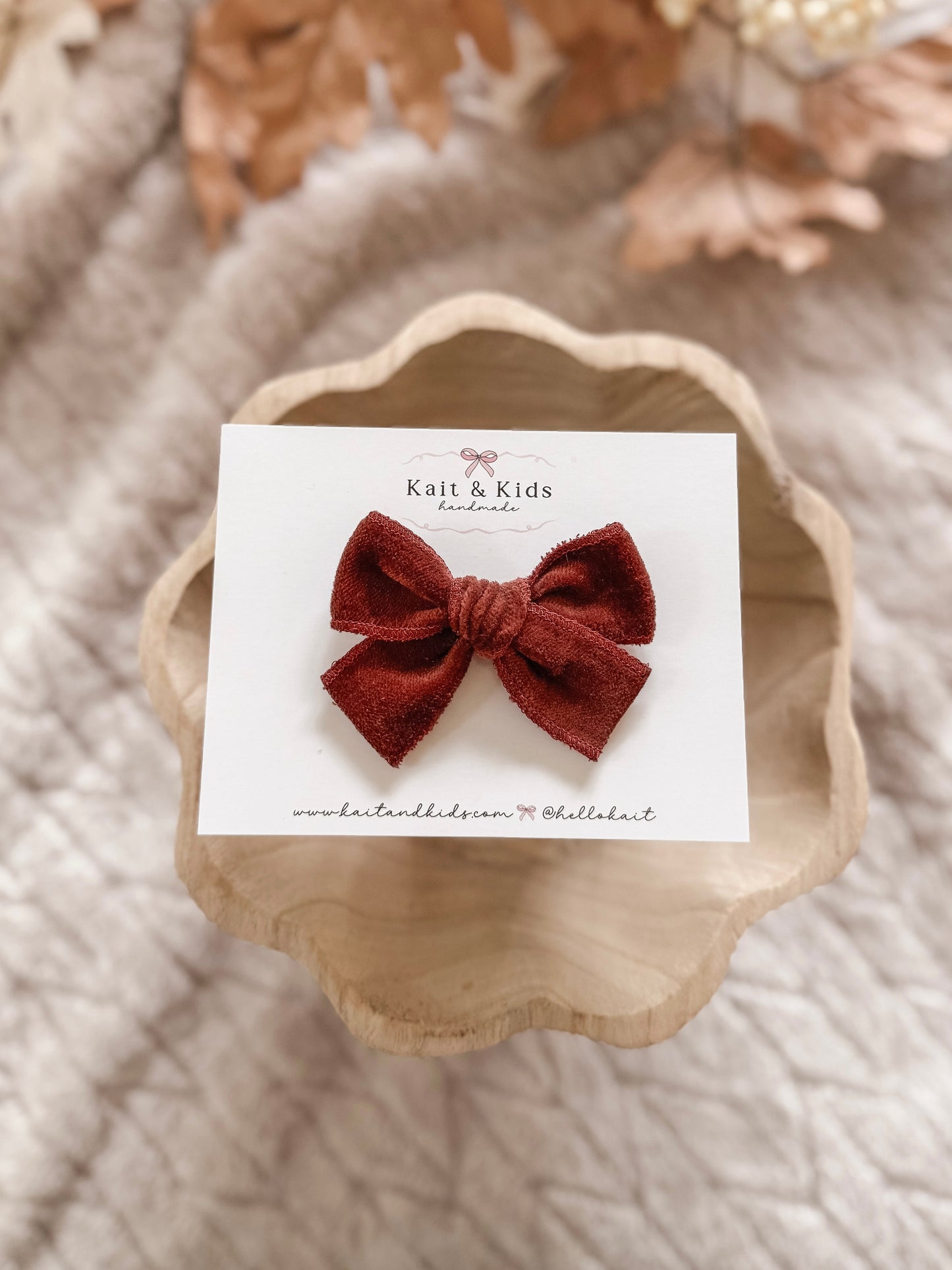 Deep brick red velvet / mini classic