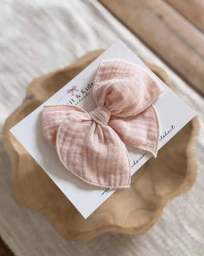 Muted pink muslin / fable / headband / clip