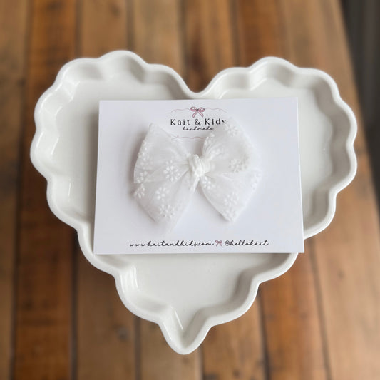 ♡ Flocking floral white ♡ headband / clip / piggy set