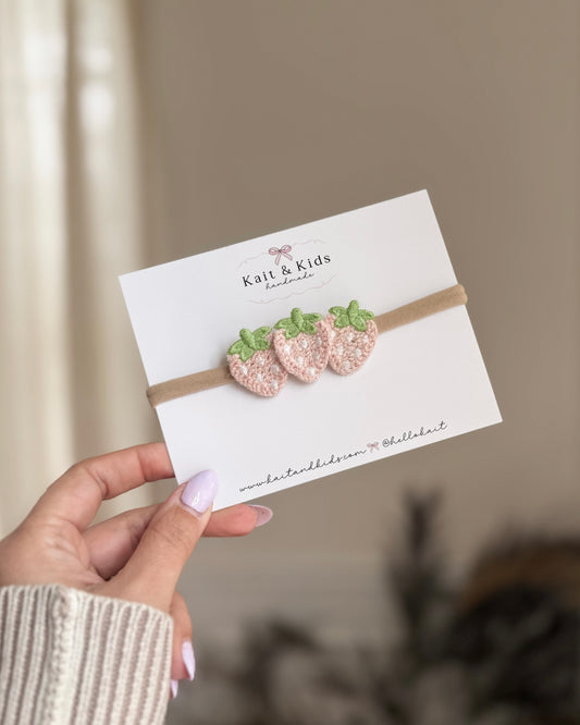 Blush strawberries trio ✿ headband