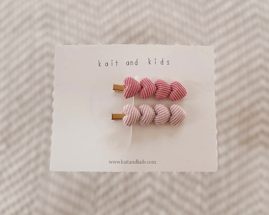 Pink heart clips