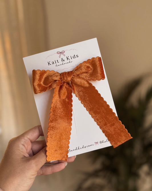 orange scalloped velvet *longtail*