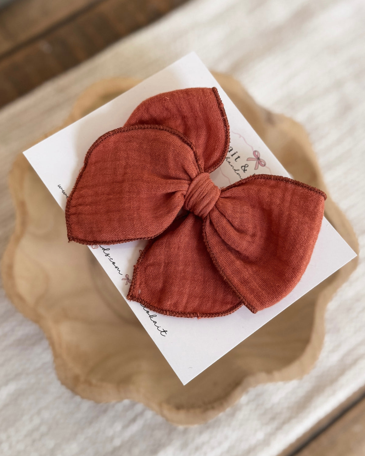 Pumpkin spice muslin / fable / headband / clip