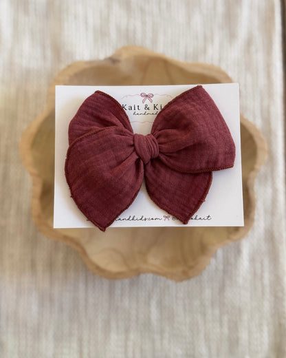 Rust muslin / fable / headband / clip