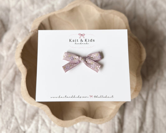 Skinny lavender embroidered floral / single or piggy set