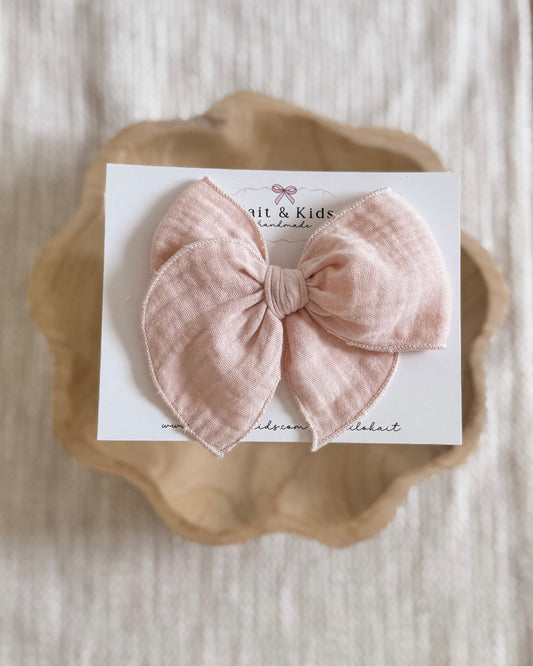 Muted pink muslin / fable / headband / clip