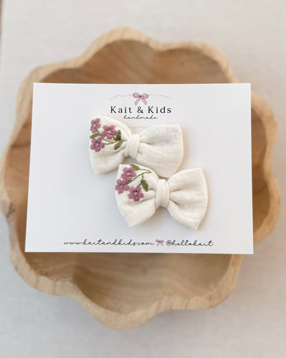 Embroidered flower ♡ piggy set
