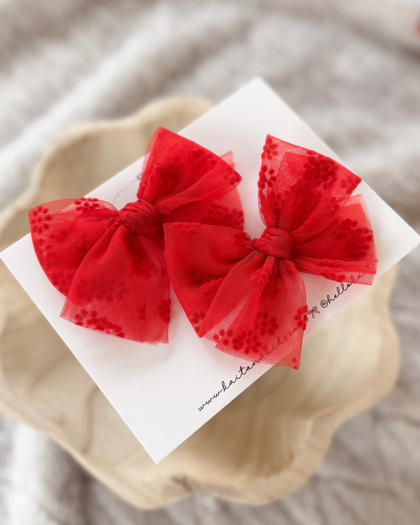 flocking floral *Christmas red*