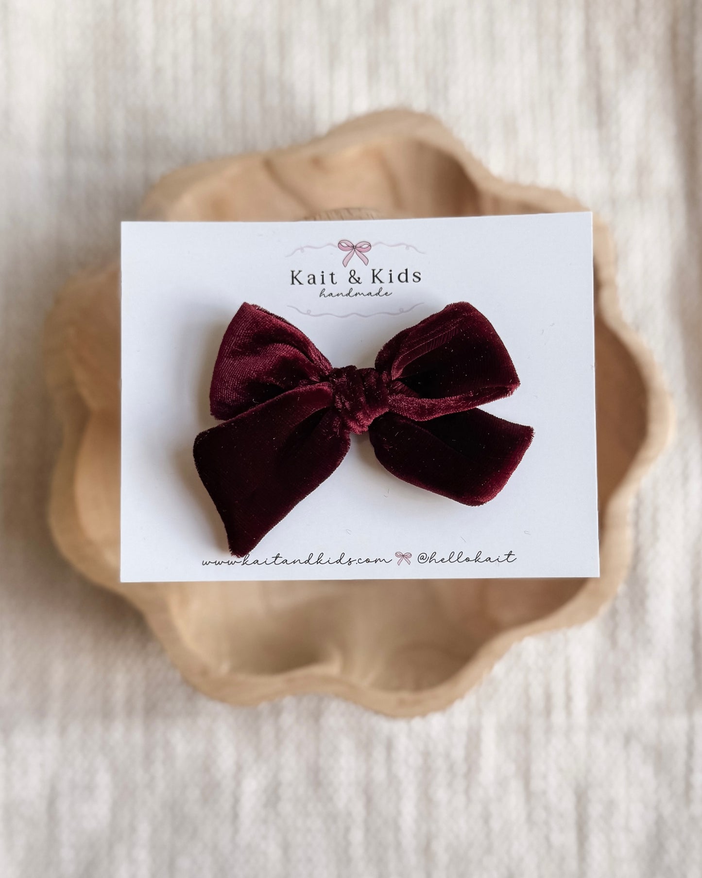 Dark burgundy velvet / headband / clip / mini classic