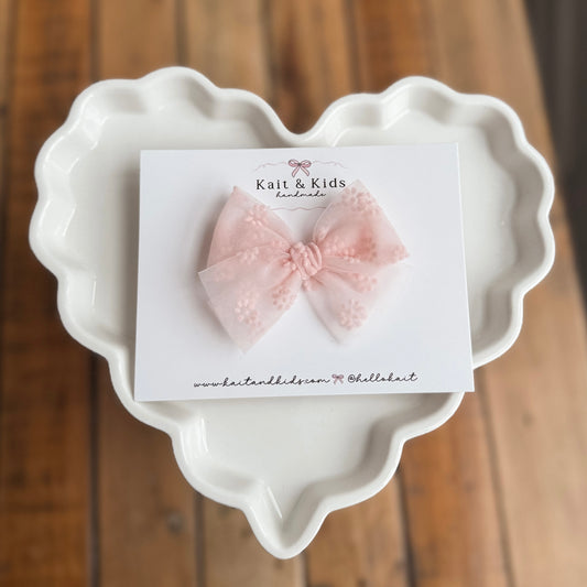 Flocking floral pink ♡  headband / clip / piggy set