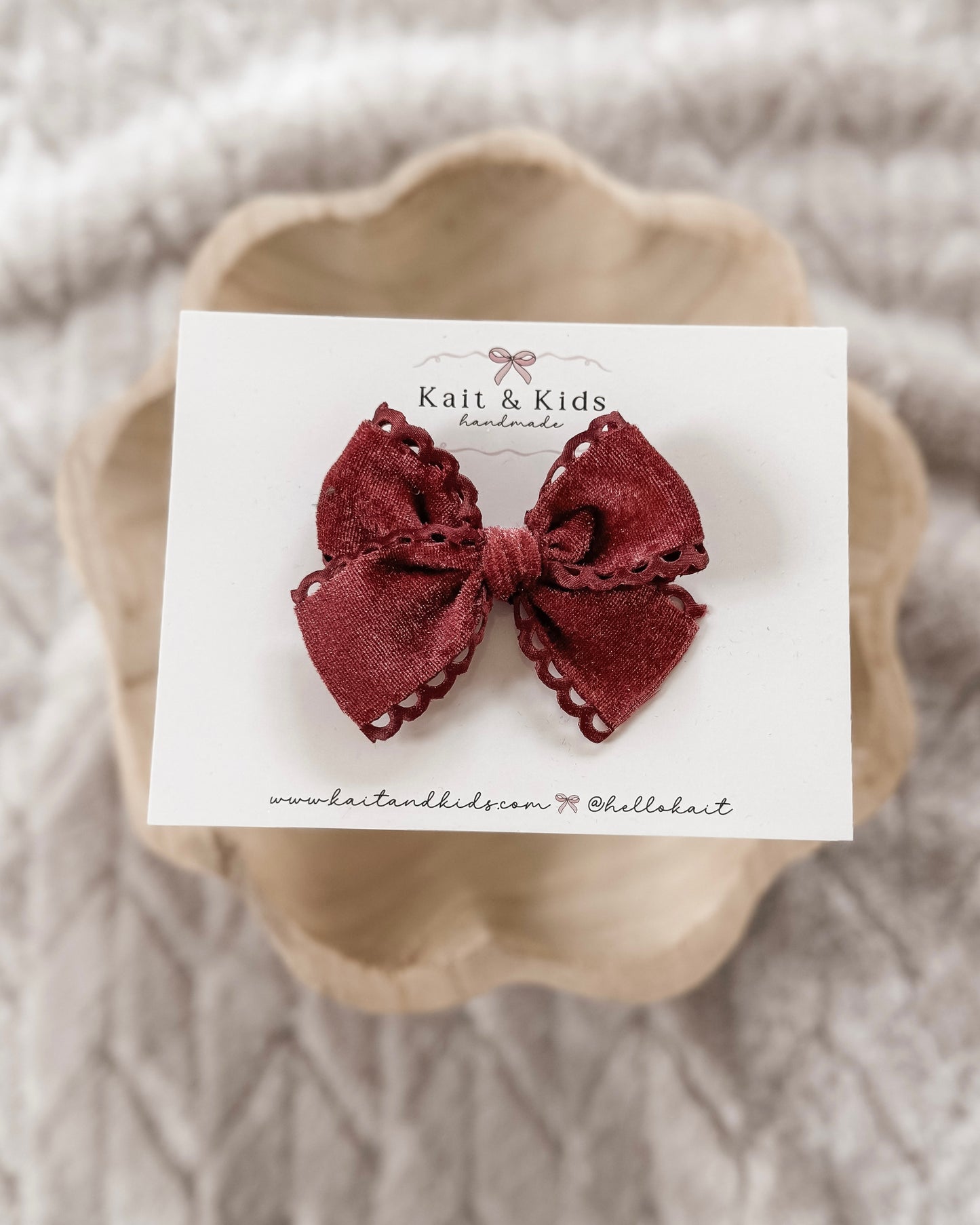 Cranberry scalloped velvet